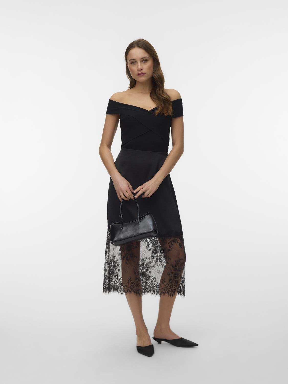 VMOLLIE Midi Skirt - Black - VERO MODA & VILA Bergvik